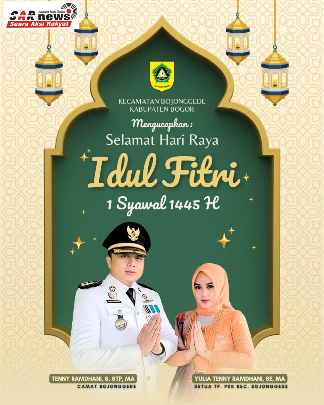 Ucapan Selamat Idul Fitri 1445 H Camat Bojong Gede Kepada Masyarakat