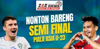 Nobar semi final piala Asia U-23 Indonesia U-23 VS Uzbekistan U-23 di alun-alun pamulang tangsel