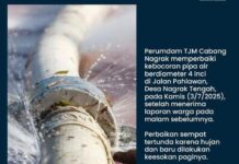 Kepala Cabang Perumdam TJM Nagrak Sampaikan Permohonan Maaf atas terganggunya Pendistribusian Air ke Konsumen