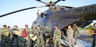 Jalur Darat Terputus, Kota Langsa Terima Bantuan 1,5 Ton via Helikopter
