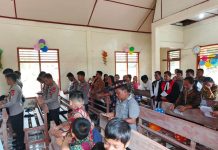Rayakan Natal, Polri Ubah Posko Pengungsian Jadi Gereja di Sumut